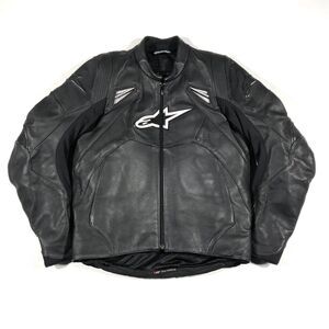 Alpinestars Black Leather Moto Jacket size US 40 Euro 50 motorcycle B34